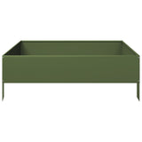 Garden Raised Bed Olive green 100x100x33.5 cm Steel