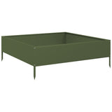 Garden Raised Bed Olive green 100x100x33.5 cm Steel