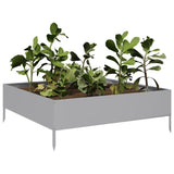 Garden Raised Bed 100x100x33.5 cm Galvanised Steel