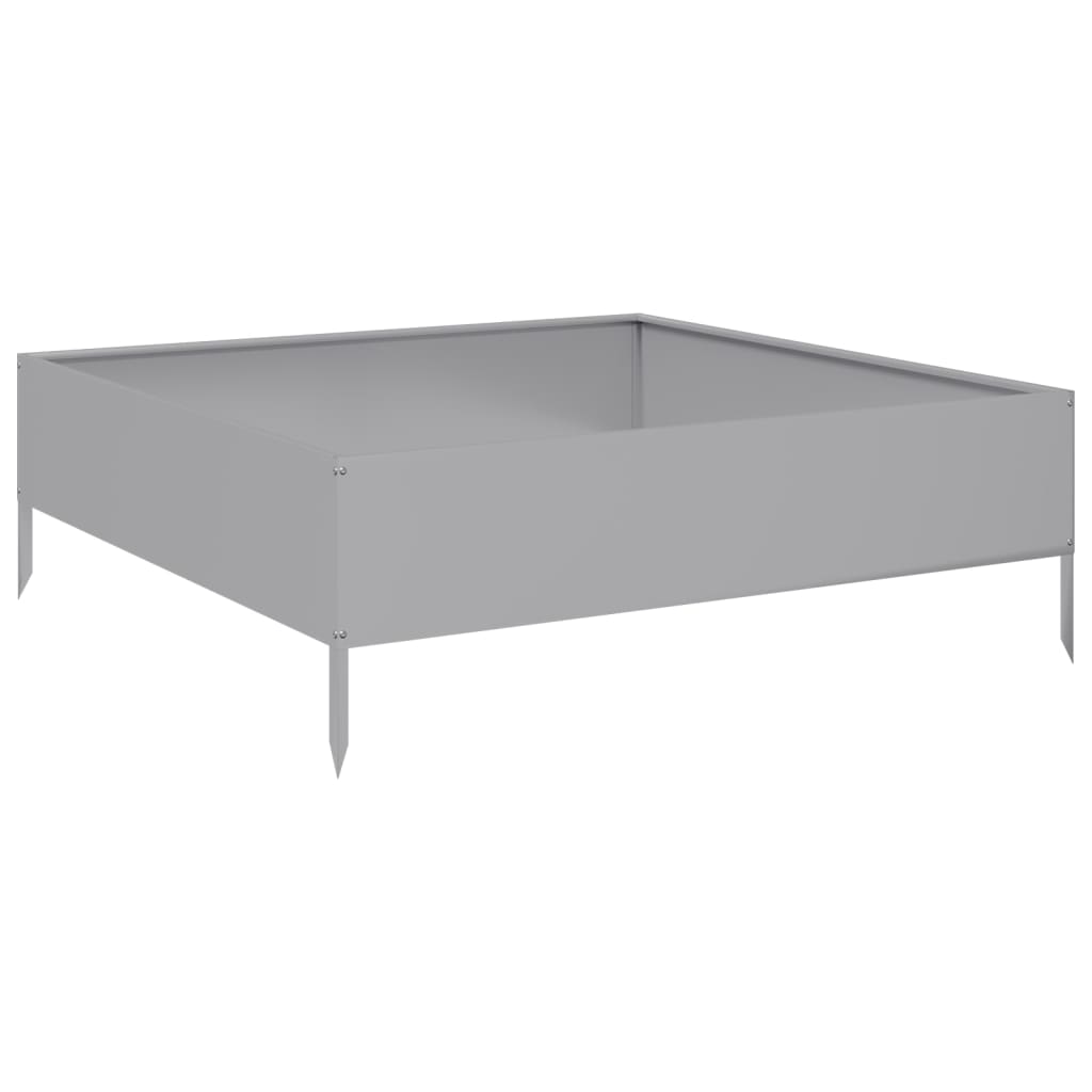 Garden Raised Bed 100x100x33.5 cm Galvanised Steel