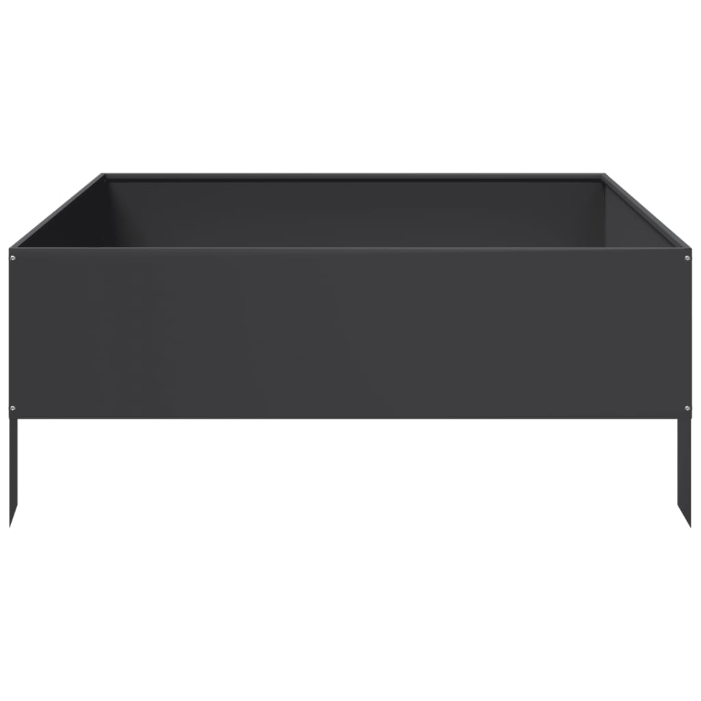 Garden Raised Bed Black 100x100x25 cm Steel