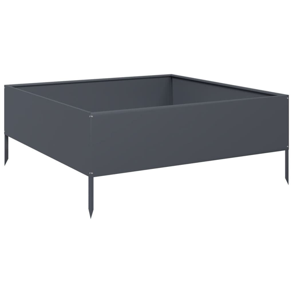 Garden Raised Bed Anthracite 100x100x25 cm Steel