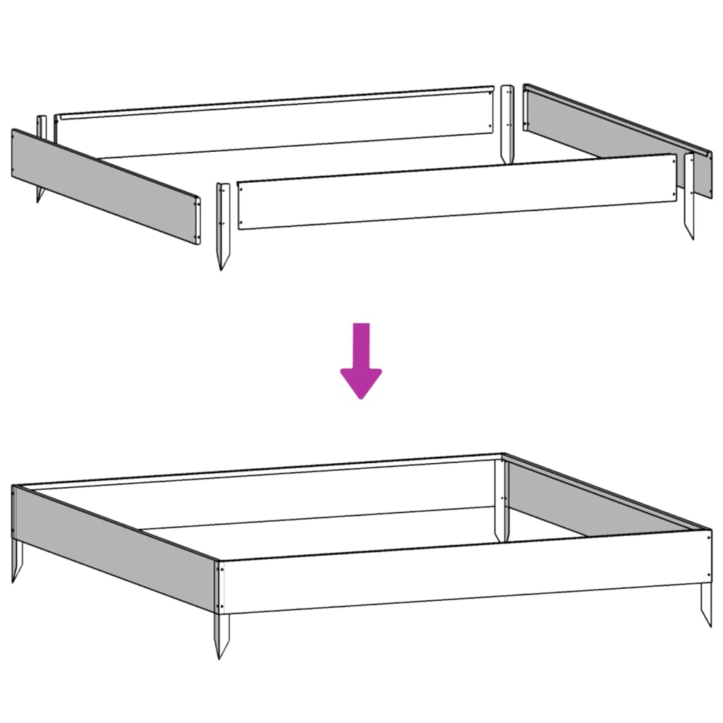 Garden Raised Bed Anthracite 100x100x25 cm Steel
