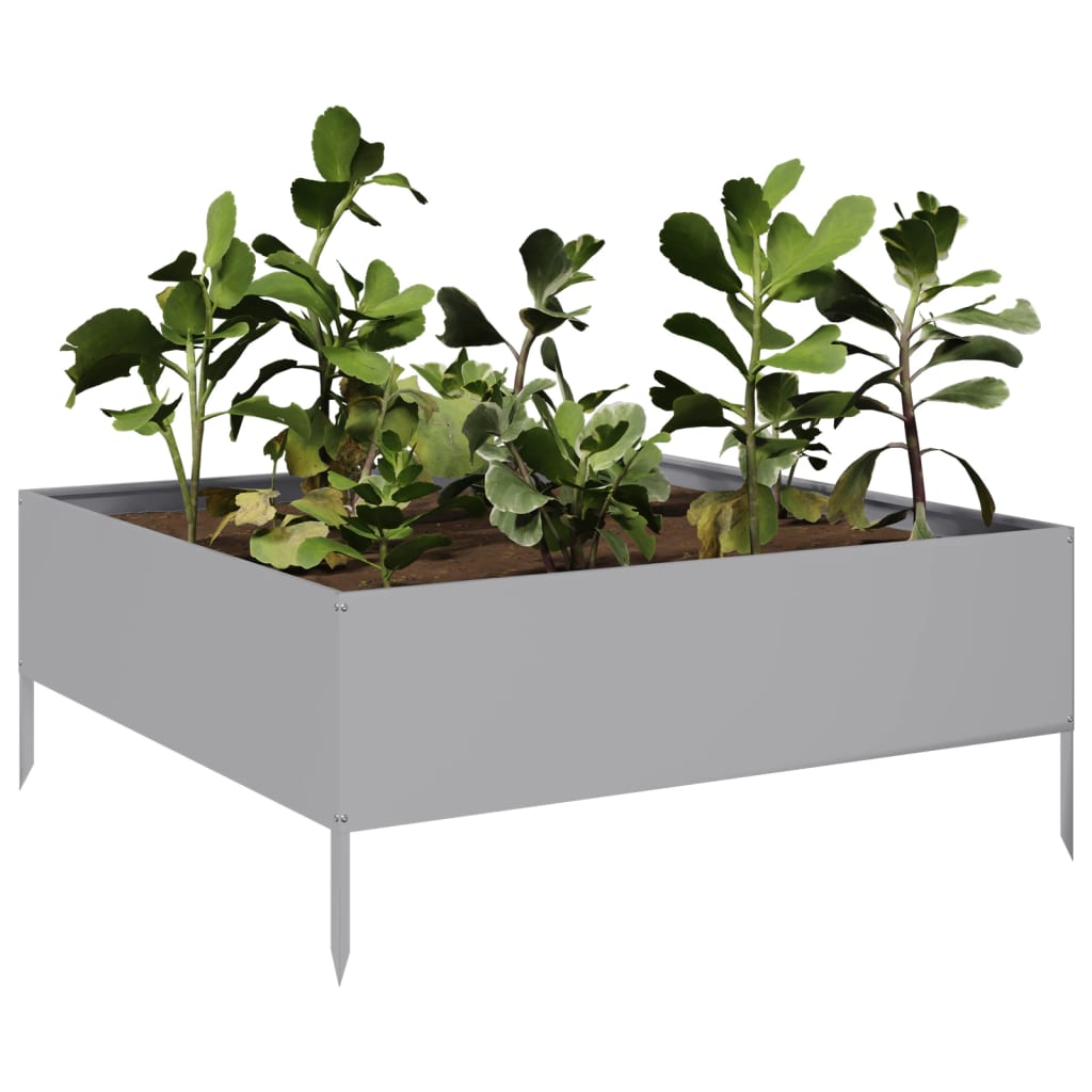 Garden Raised Bed 100x100x25 cm Galvanised Steel