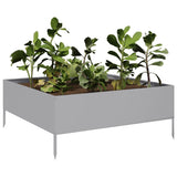 Garden Raised Bed 100x100x25 cm Galvanised Steel