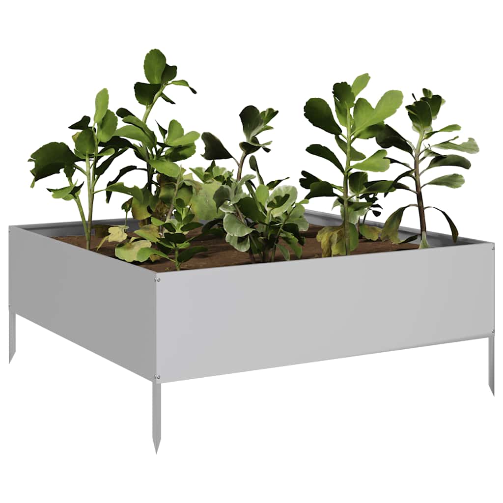 Garden Raised Bed 100x100x25 cm Galvanised Steel