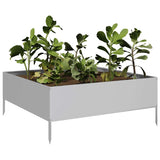 Garden Raised Bed 100x100x25 cm Galvanised Steel