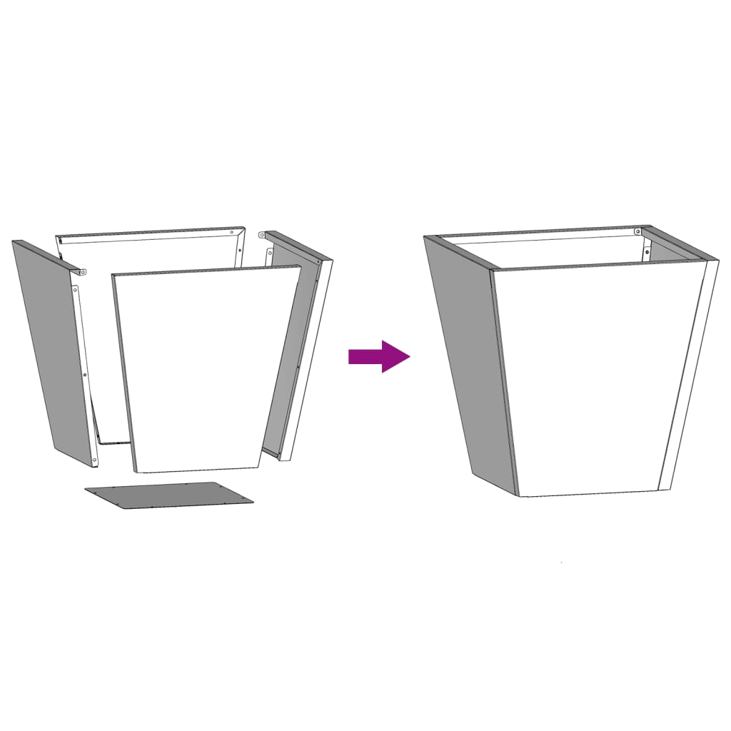 Garden Planter Black 30x30x30 cm Steel