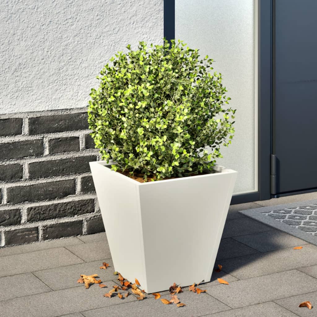 Garden Planter White 30x30x30 cm Steel