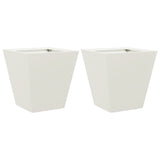 Garden Planters White 2 pcs 30x30x30 cm Steel