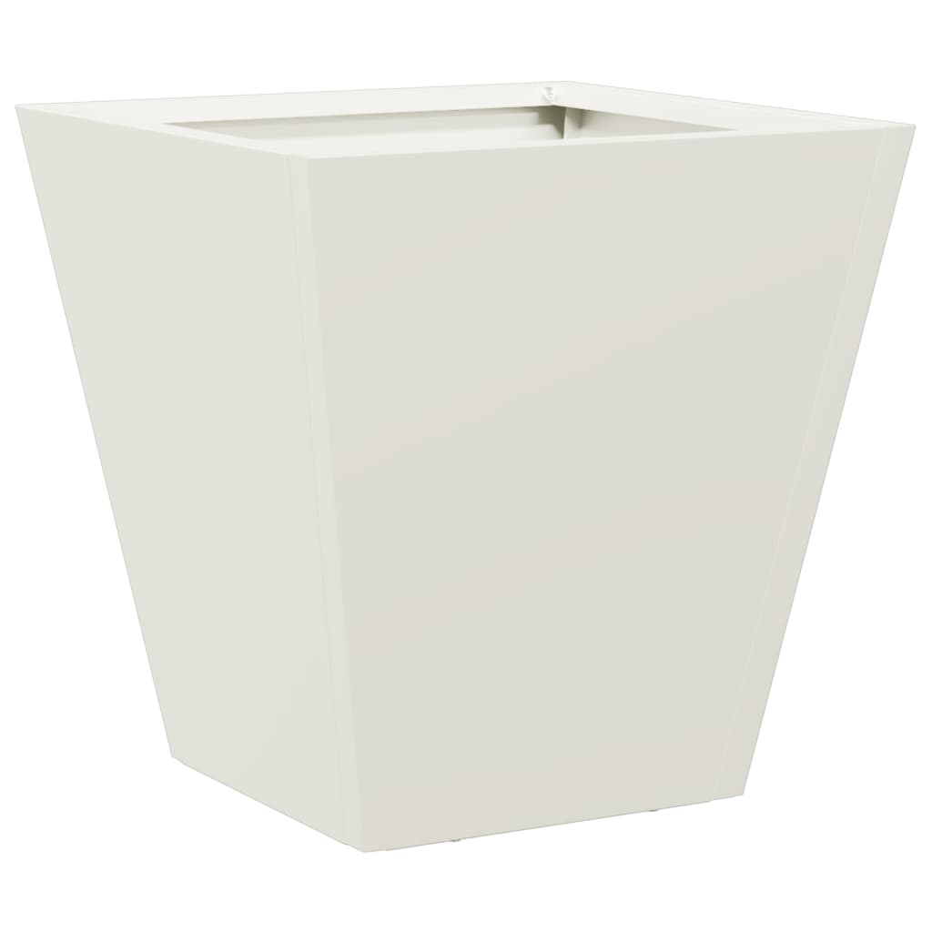 Garden Planters White 2 pcs 30x30x30 cm Steel