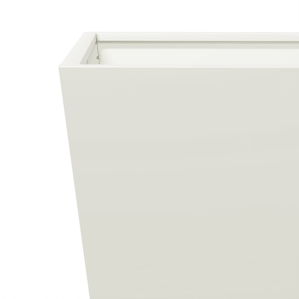 Garden Planters White 2 pcs 30x30x30 cm Steel