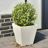 Garden Planters White 2 pcs 30x30x30 cm Steel