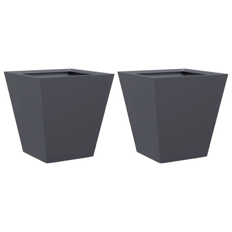 Garden Planters Anthracite 2 pcs 30x30x30 cm Steel