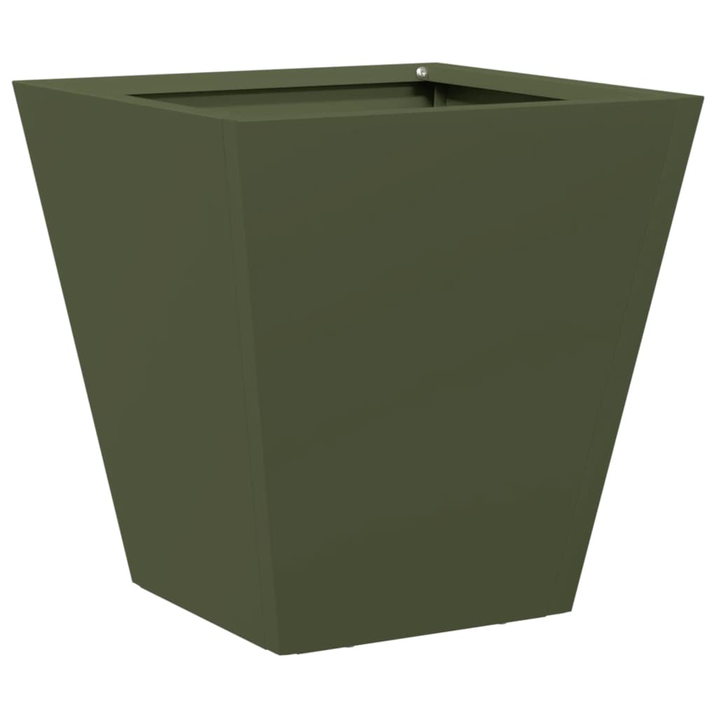 Garden Planter Olive Green 30x30x30 cm Steel