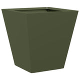 Garden Planters Olive Green 2 pcs 30x30x30 cm Steel