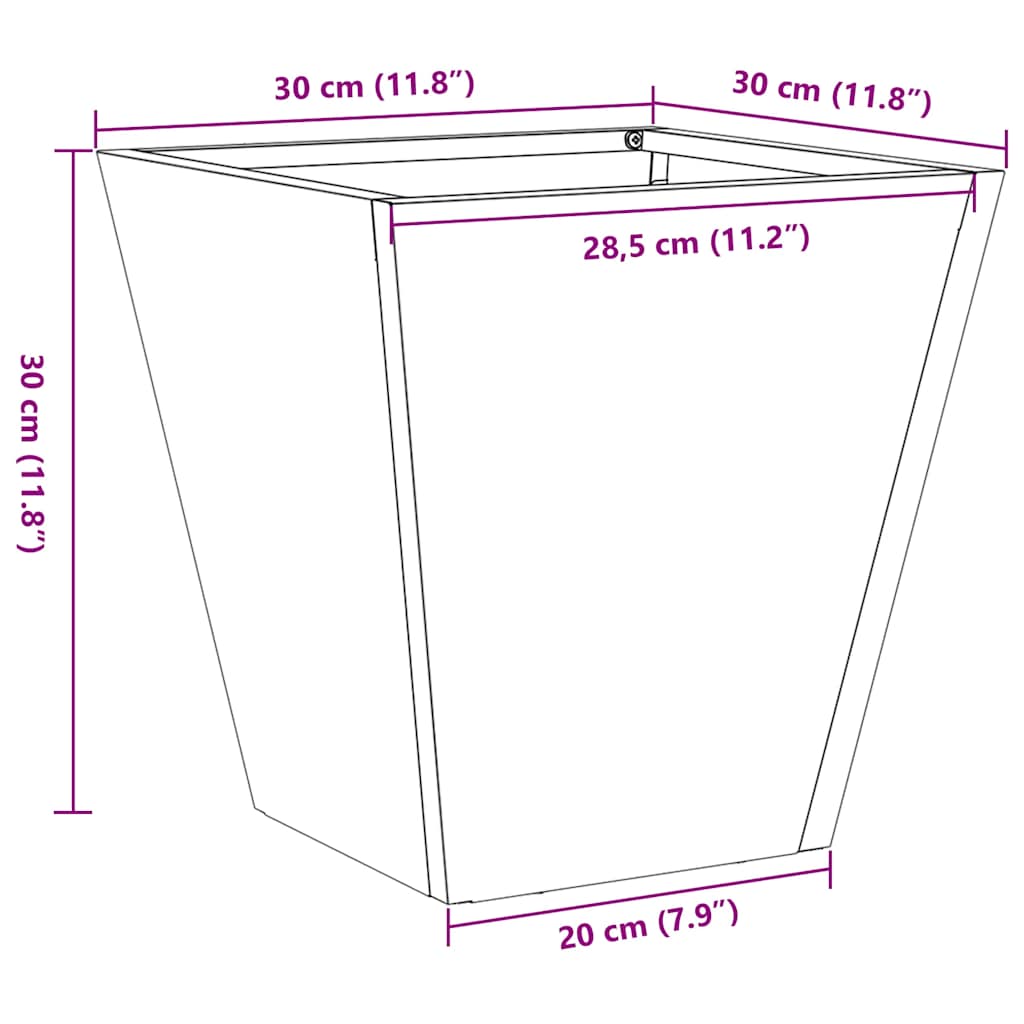 Garden Planter 30x30x30 cm Galvanised Steel