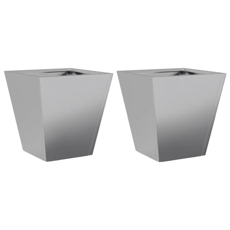 Garden Planters 30x30x30 cm 2 pcs Galvanised Steel