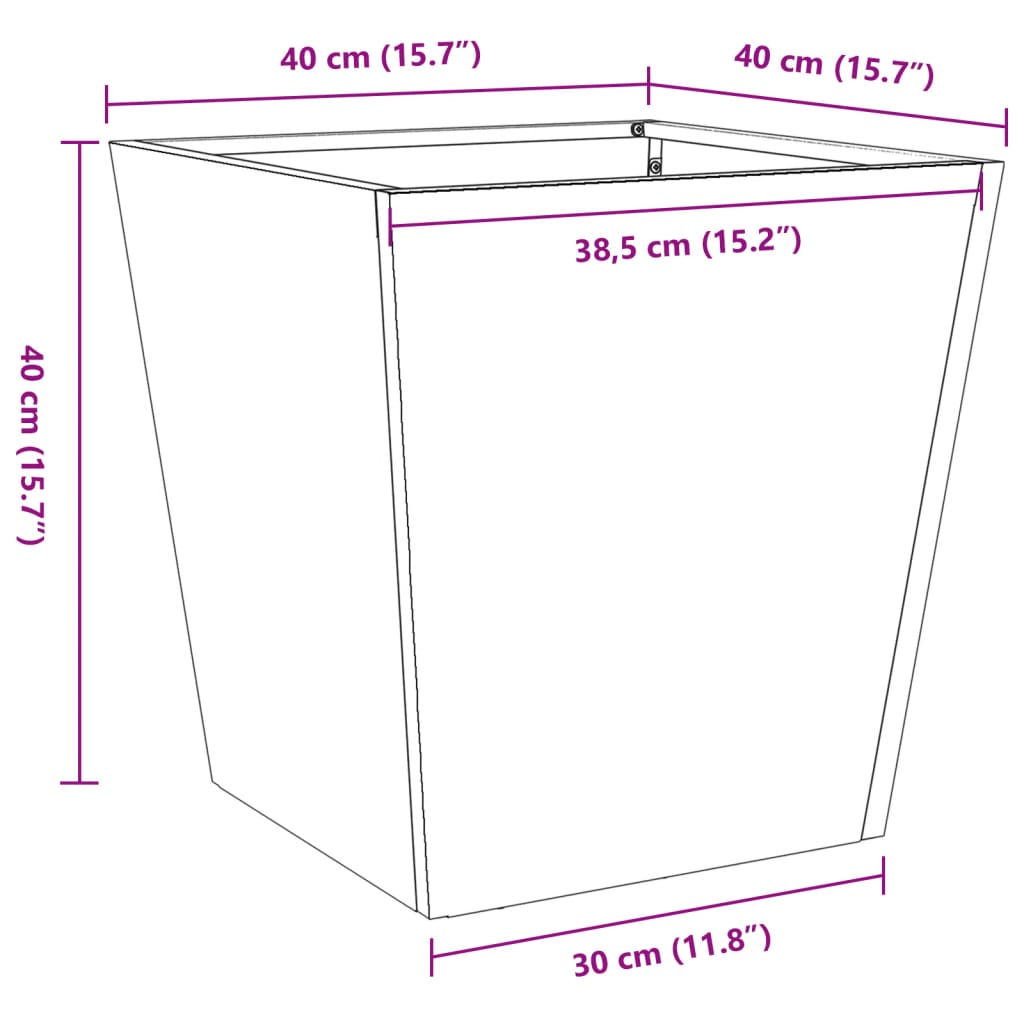 Garden Planter Black 40x40x40 cm Steel