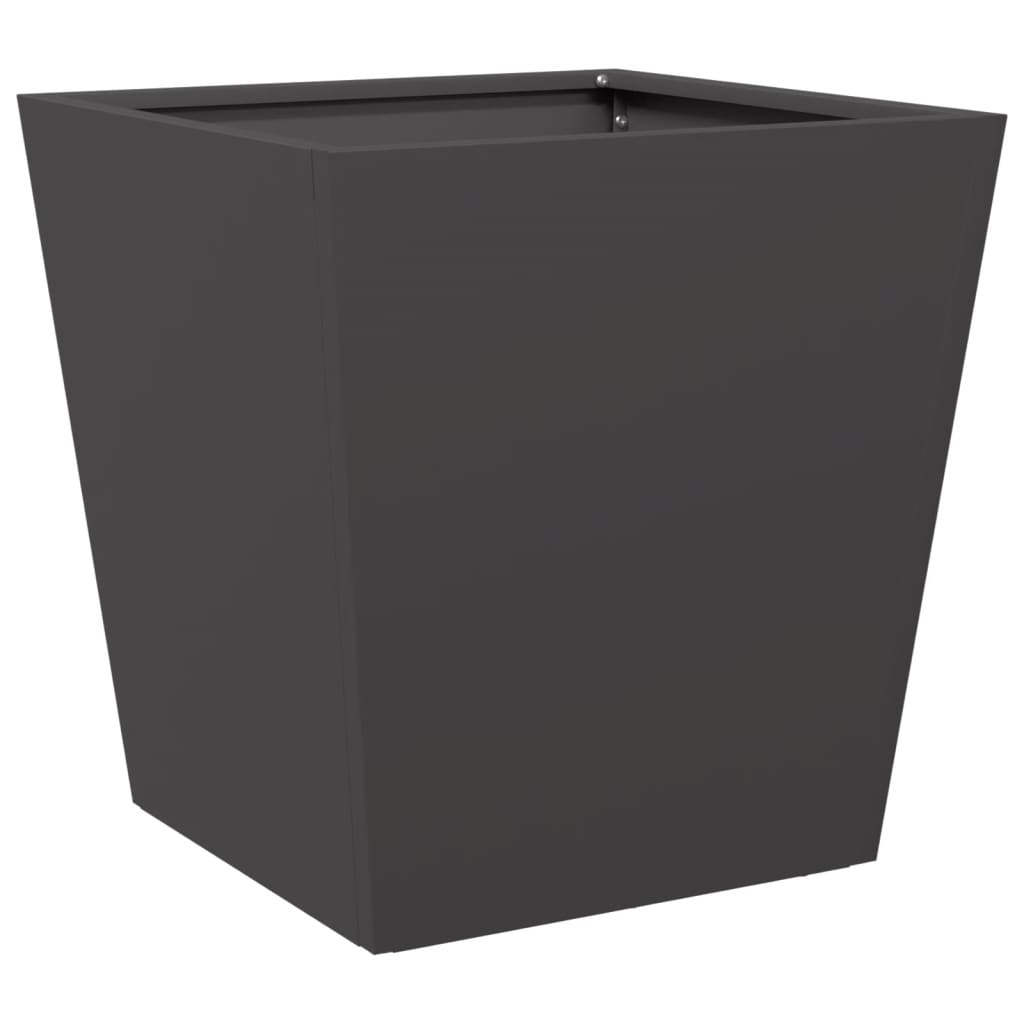 Garden Planters Black 2 pcs 40x40x40 cm Steel