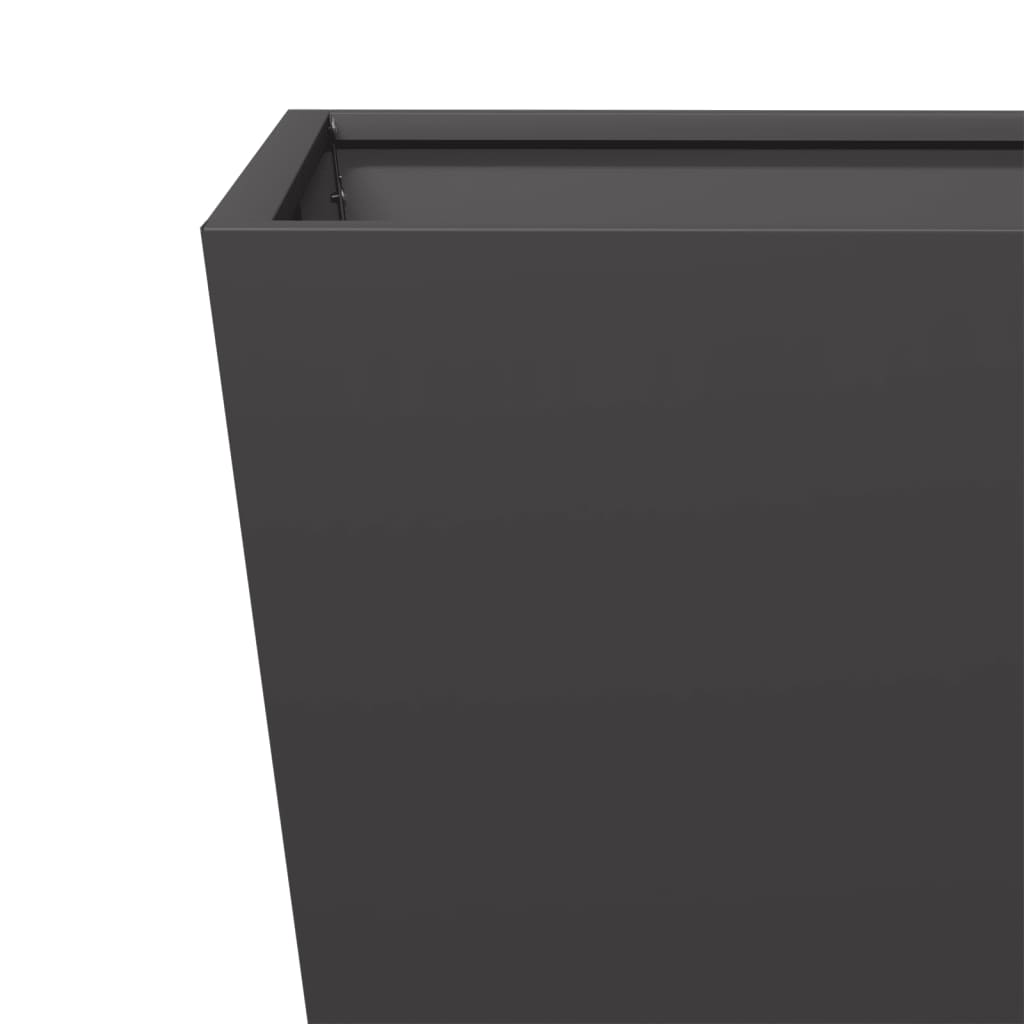 Garden Planters Black 2 pcs 40x40x40 cm Steel