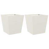 Garden Planters White 2 pcs 40x40x40 cm Steel