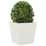 Garden Planters White 2 pcs 40x40x40 cm Steel