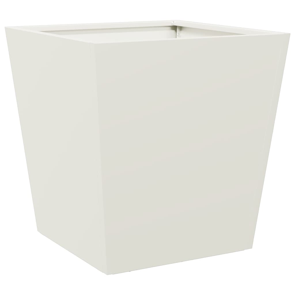 Garden Planters White 2 pcs 40x40x40 cm Steel