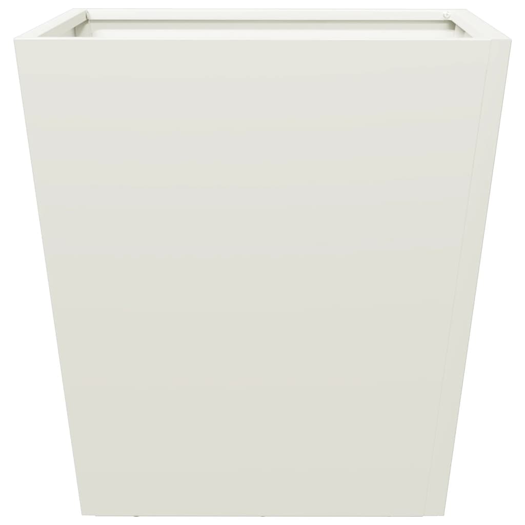 Garden Planters White 2 pcs 40x40x40 cm Steel