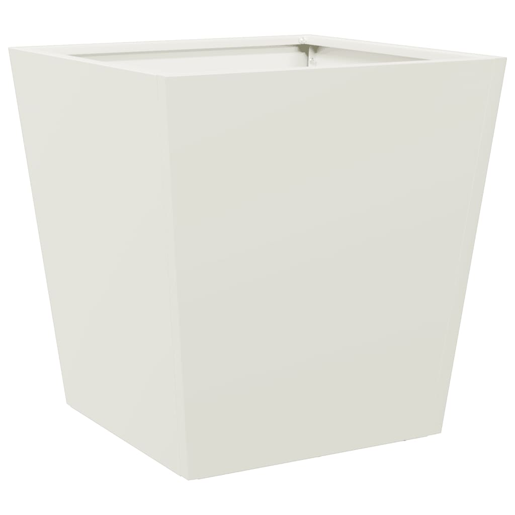 Garden Planters White 2 pcs 40x40x40 cm Steel