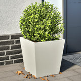 Garden Planters White 2 pcs 40x40x40 cm Steel