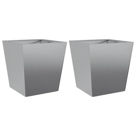 Garden Planters 40x40x40 cm 2 pcs Galvanised Steel