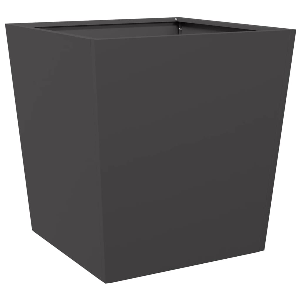 Garden Planters Black 2 pcs 50x50x50 cm Steel