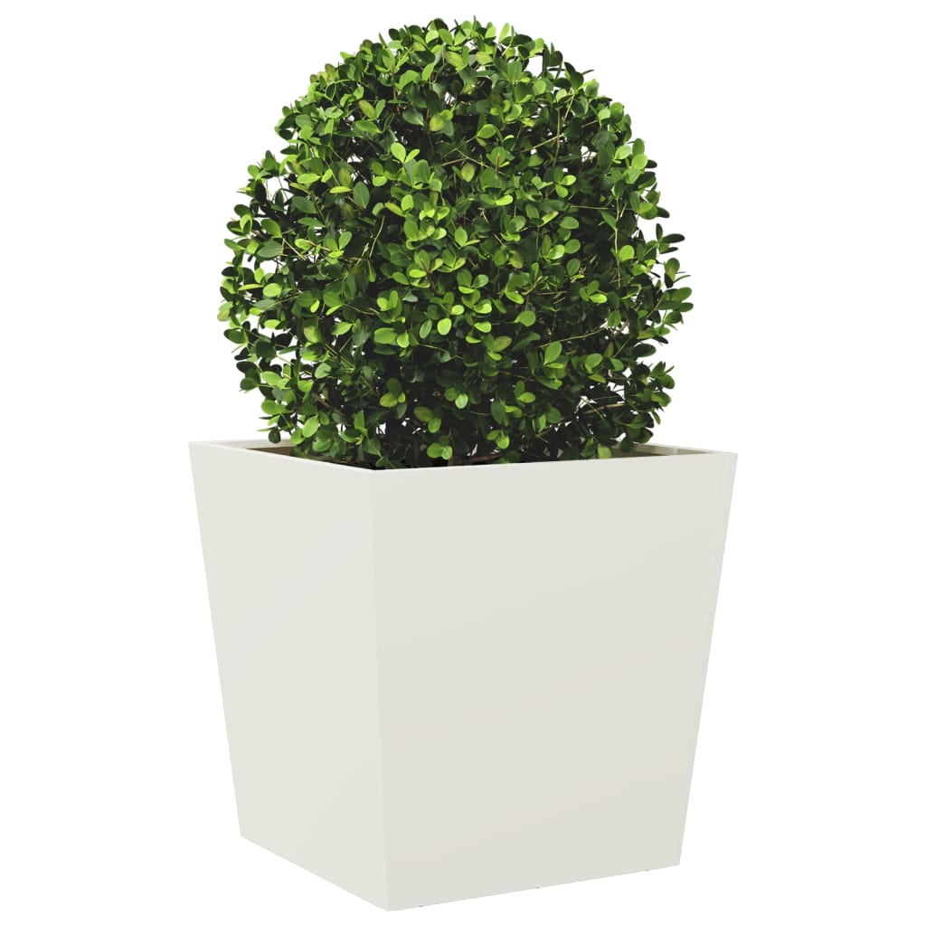 Garden Planter White 50x50x50 cm Steel