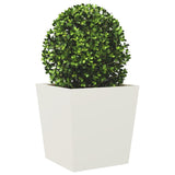 Garden Planters White 2 pcs 50x50x50 cm Steel