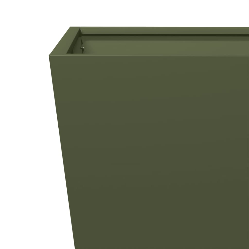 Garden Planter Olive Green 50x50x50 cm Steel