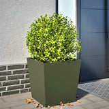 Garden Planter Olive Green 50x50x50 cm Steel