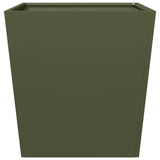 Garden Planters Olive Green 2 pcs 50x50x50 cm Steel