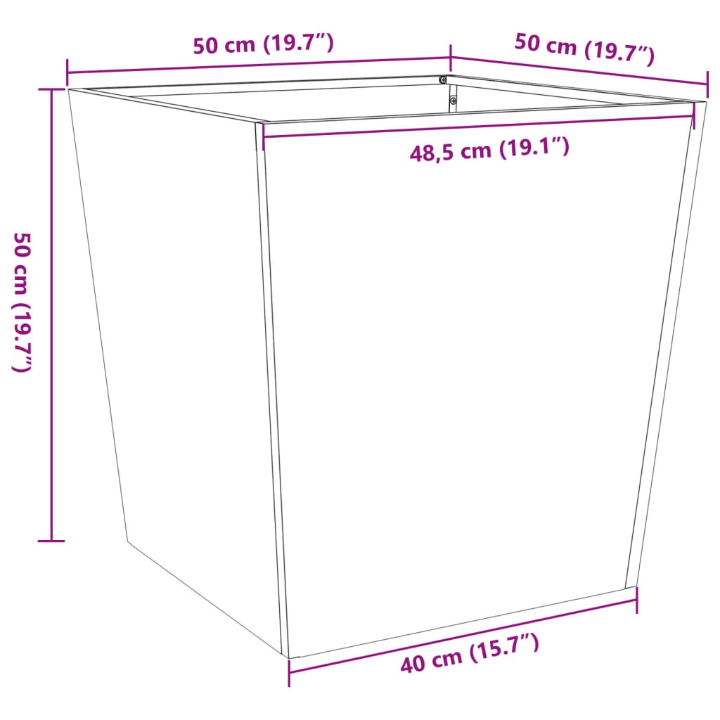 Garden Planter 50x50x50 cm Stainless Steel