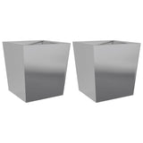 Garden Planters 50x50x50 cm 2 pcs Galvanised Steel