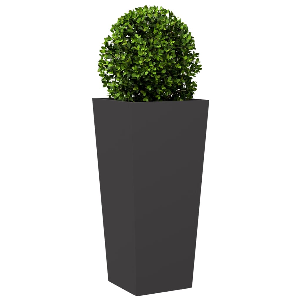 Garden Planters Black 2 pcs 35x35x75 cm Steel