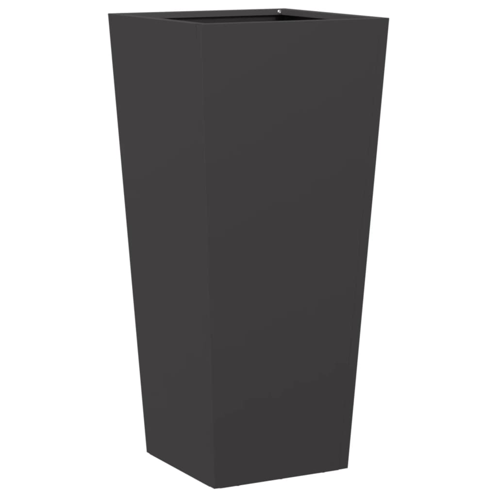 Garden Planters Black 2 pcs 35x35x75 cm Steel