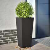 Garden Planters Black 2 pcs 35x35x75 cm Steel