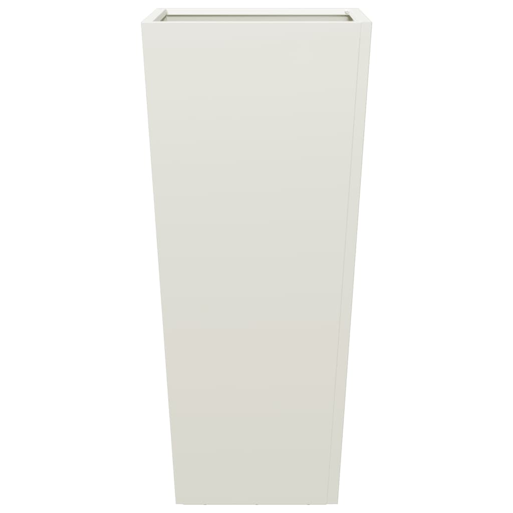 Garden Planters White 2 pcs 35x35x75 cm Steel