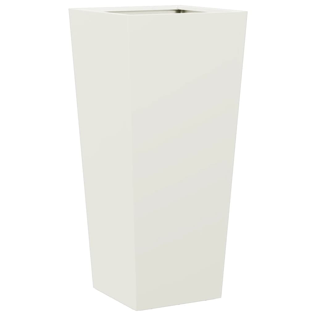 Garden Planters White 2 pcs 35x35x75 cm Steel