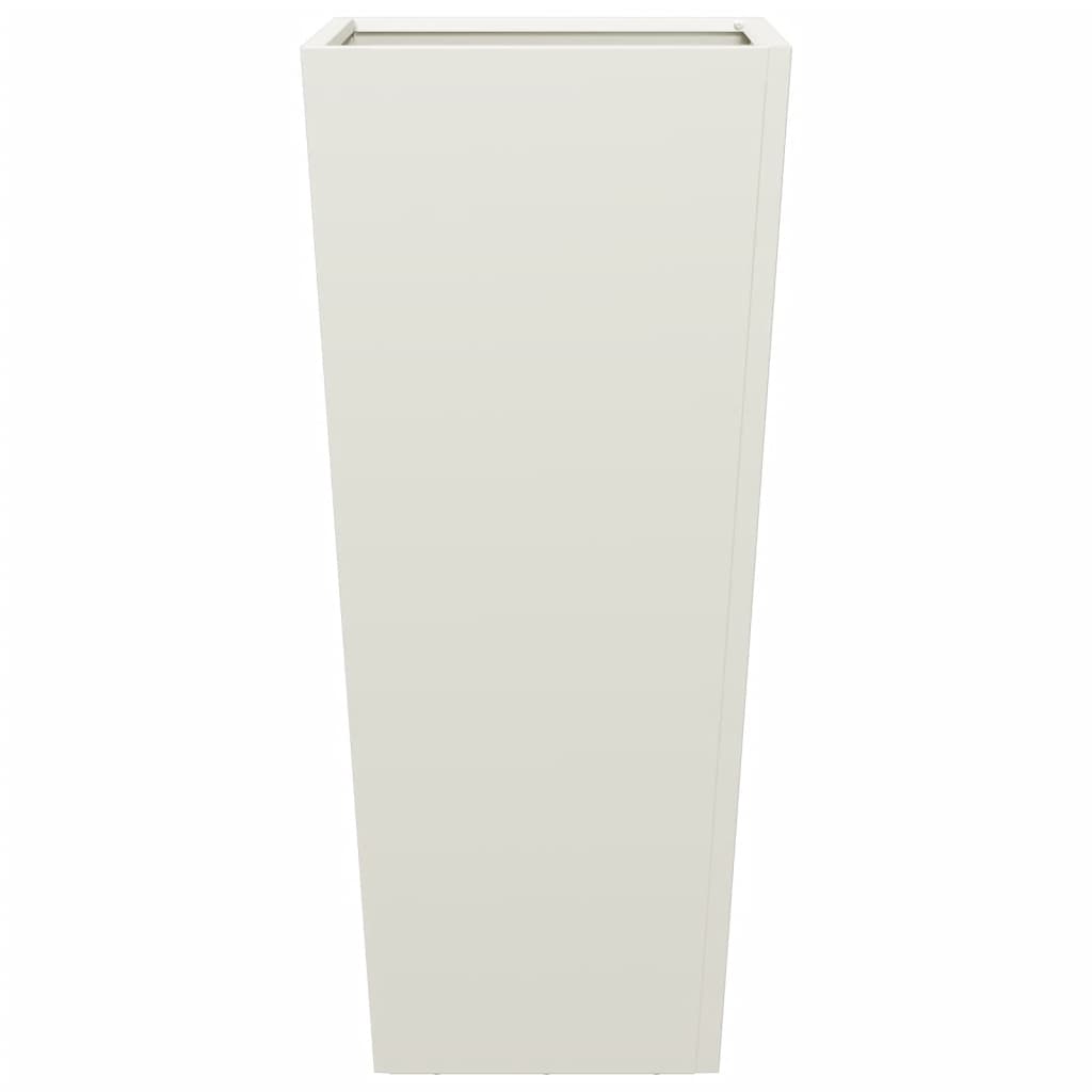 Garden Planters White 2 pcs 35x35x75 cm Steel