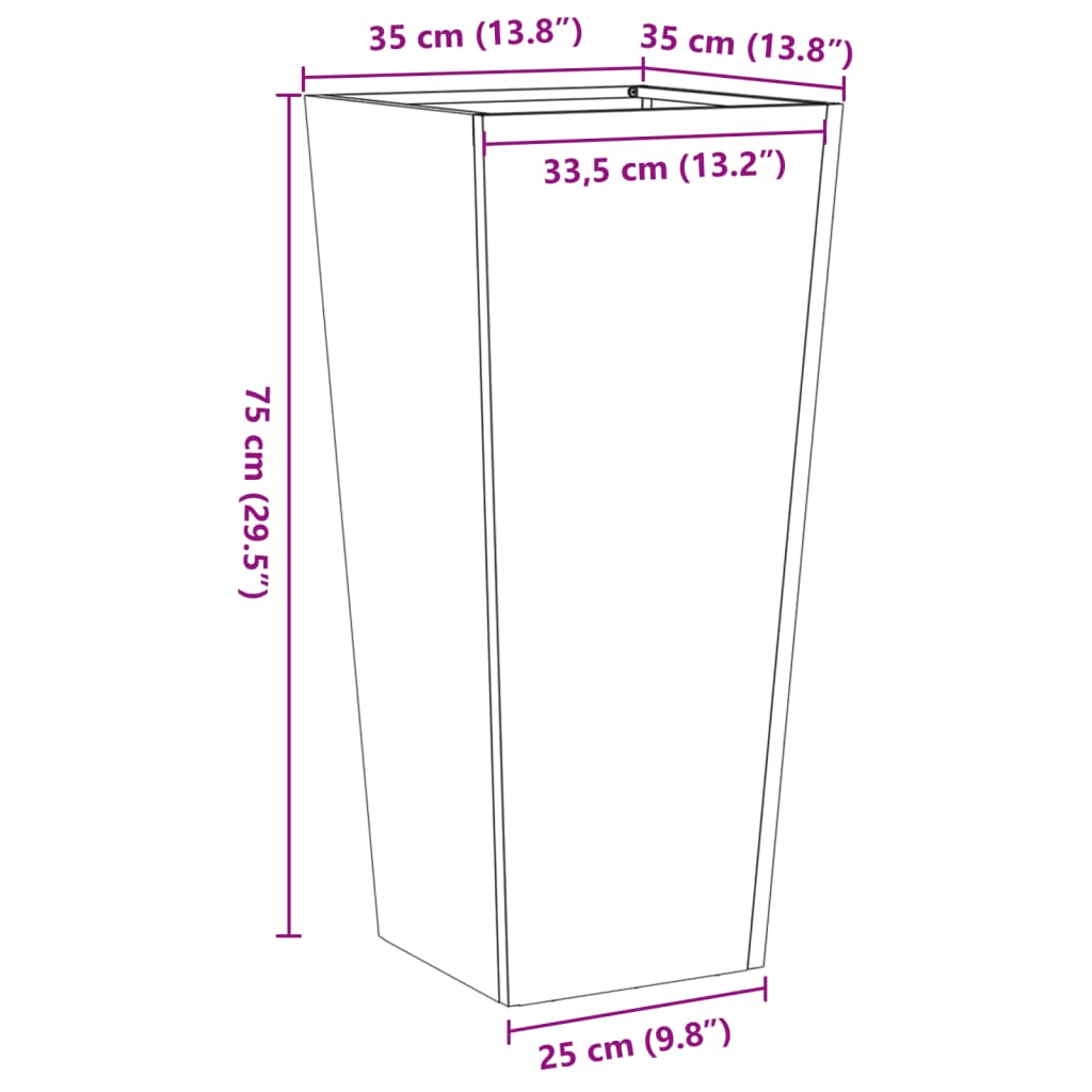 Garden Planter Anthracite 35x35x75 cm Steel