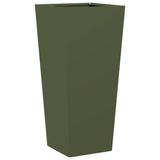 Garden Planter Olive Green 35x35x75 cm Steel