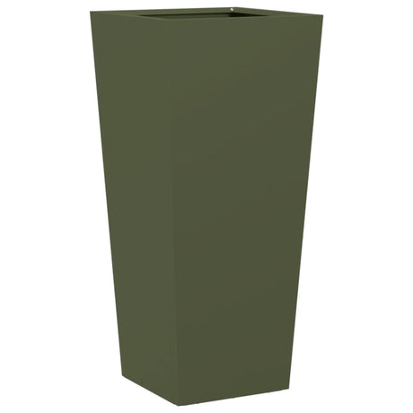 Garden Planter Olive Green 35x35x75 cm Steel