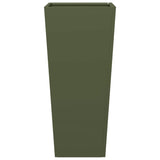 Garden Planter Olive Green 35x35x75 cm Steel